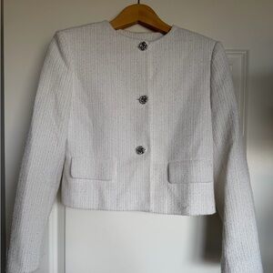 Zara Textured Cream Blazer